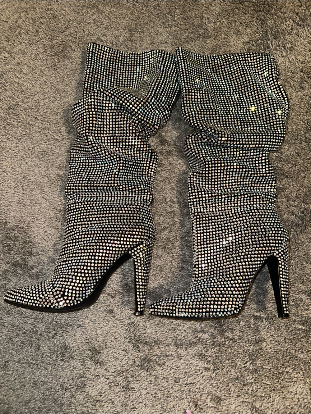 Steve Madden Crushing Crystal Slouchy Stiletto Boots